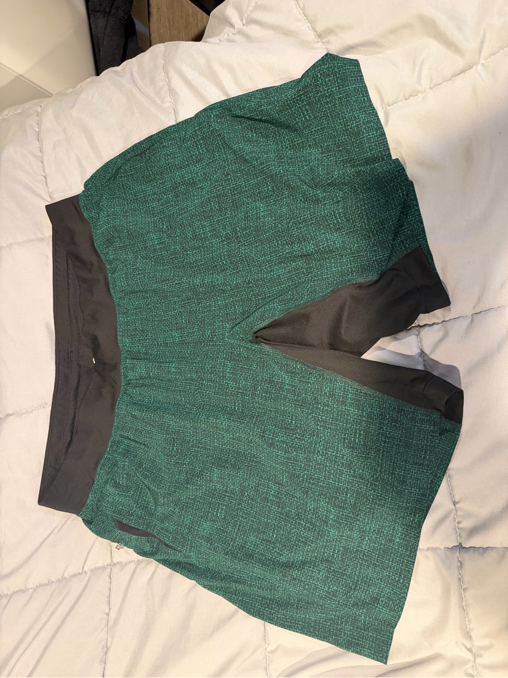 lululemon athletica Dark Green Athletic Shorts with Black Waistband